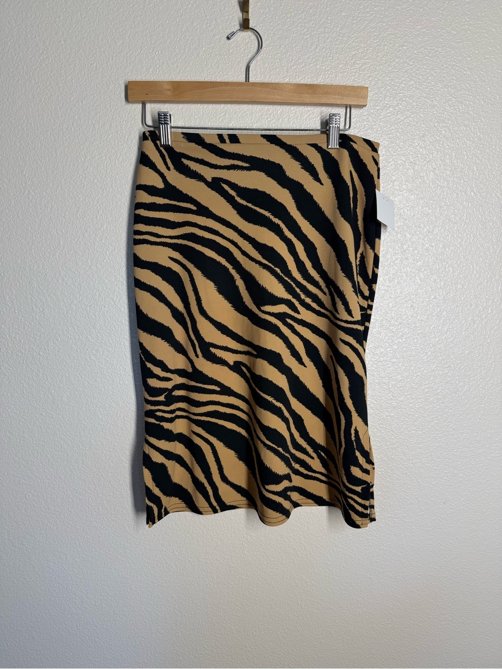 Kathie Lee Collection Black and Tan Zebra-Print Pencil Skirt